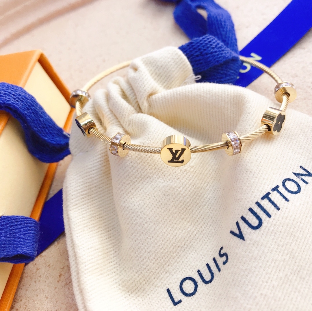 Louis Vuitton Lv Monogram Bracelet Gold