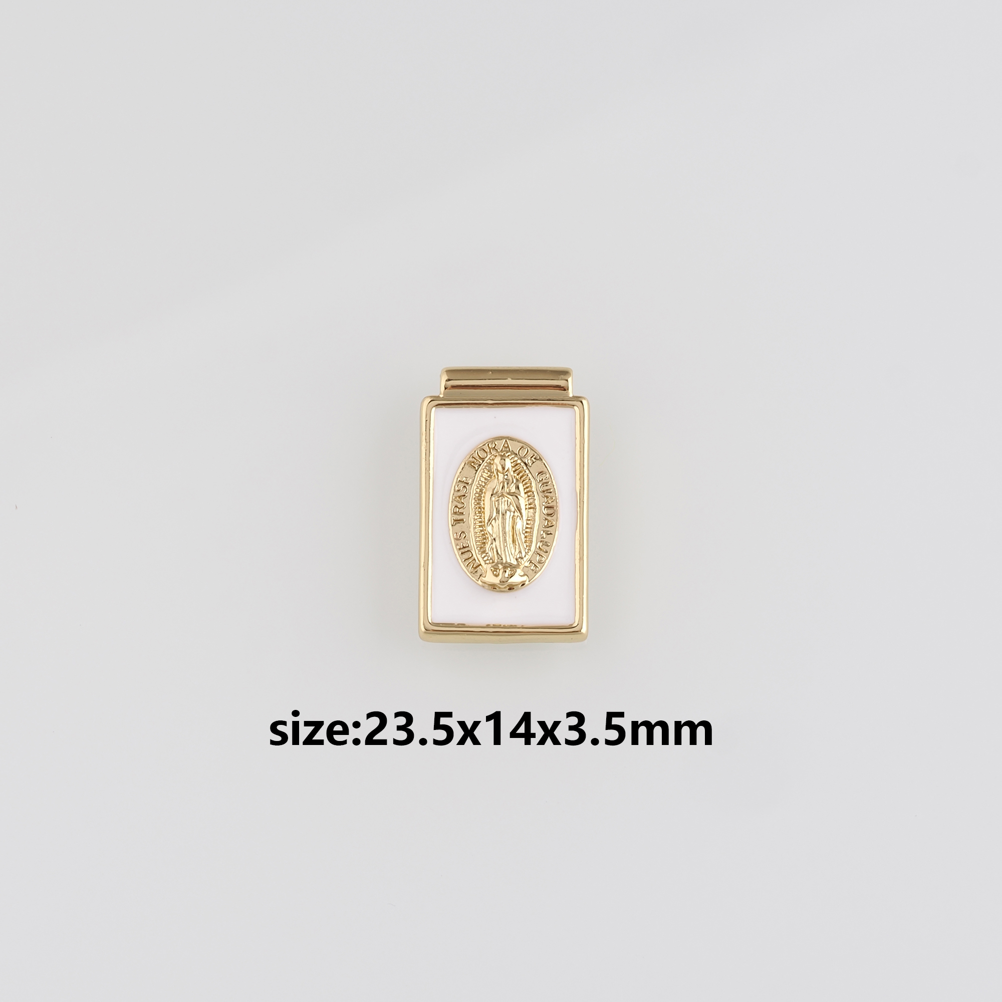 18K Gold Filled Virgin Mary Pendant,Enamel Religious Charm Earrings Necklace for DIY Jewelry Making Supply