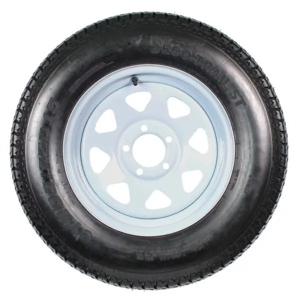 ST205/75D15 Trailer Tire & Rim Combo (2-Pack) – 15″ White Spoke, Load Range C