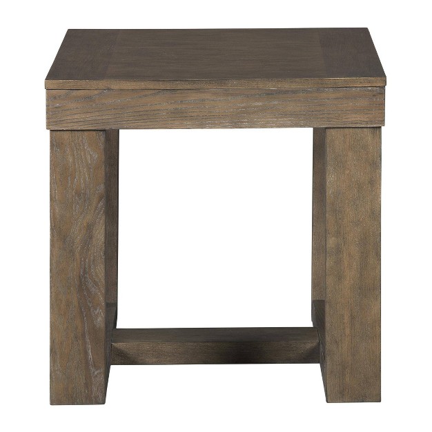 Wooden Frame End Table With Trestle Base Brown Benzara