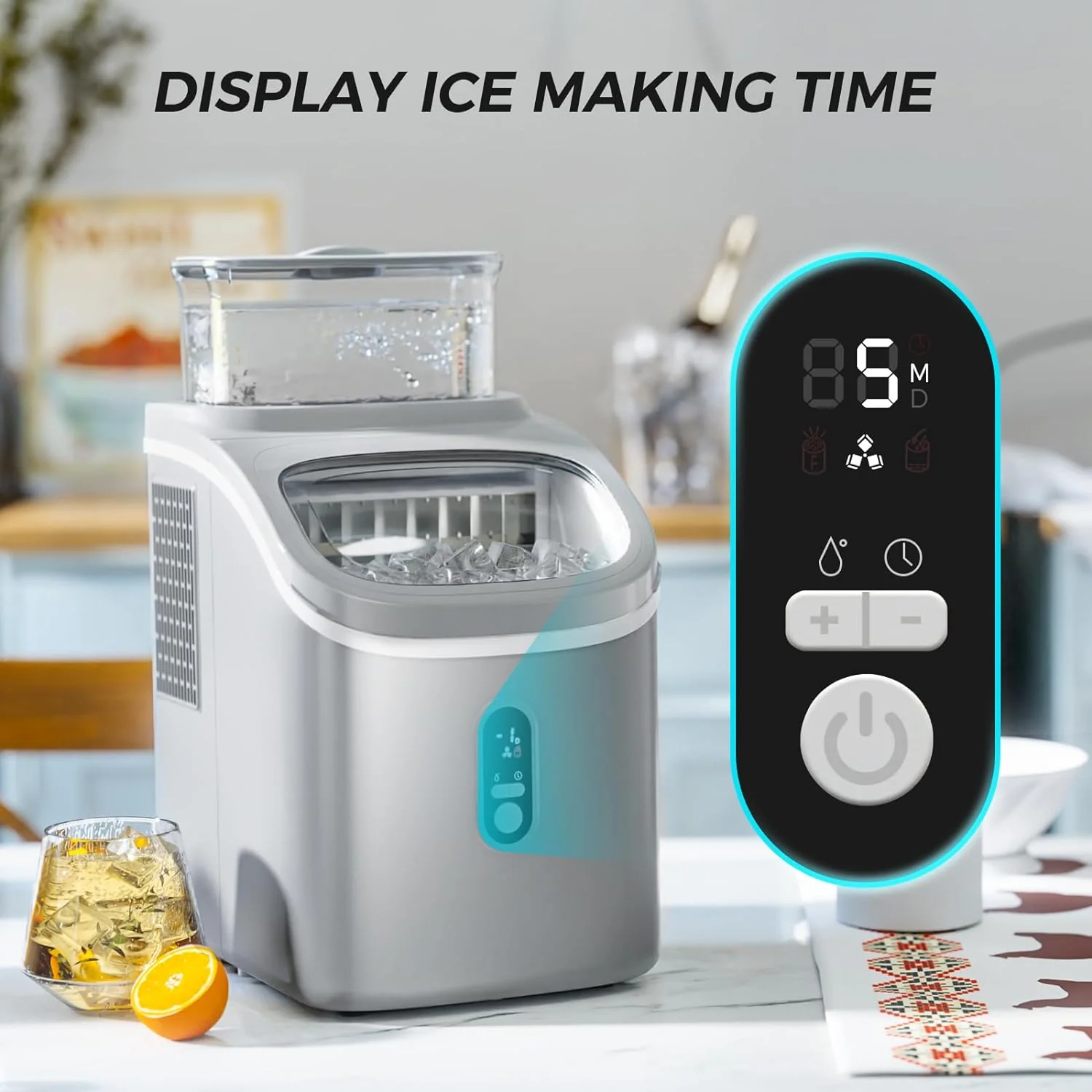 Kismile Ice Maker Countertop, Portable Ice Cube Maker Machine Z5813AF