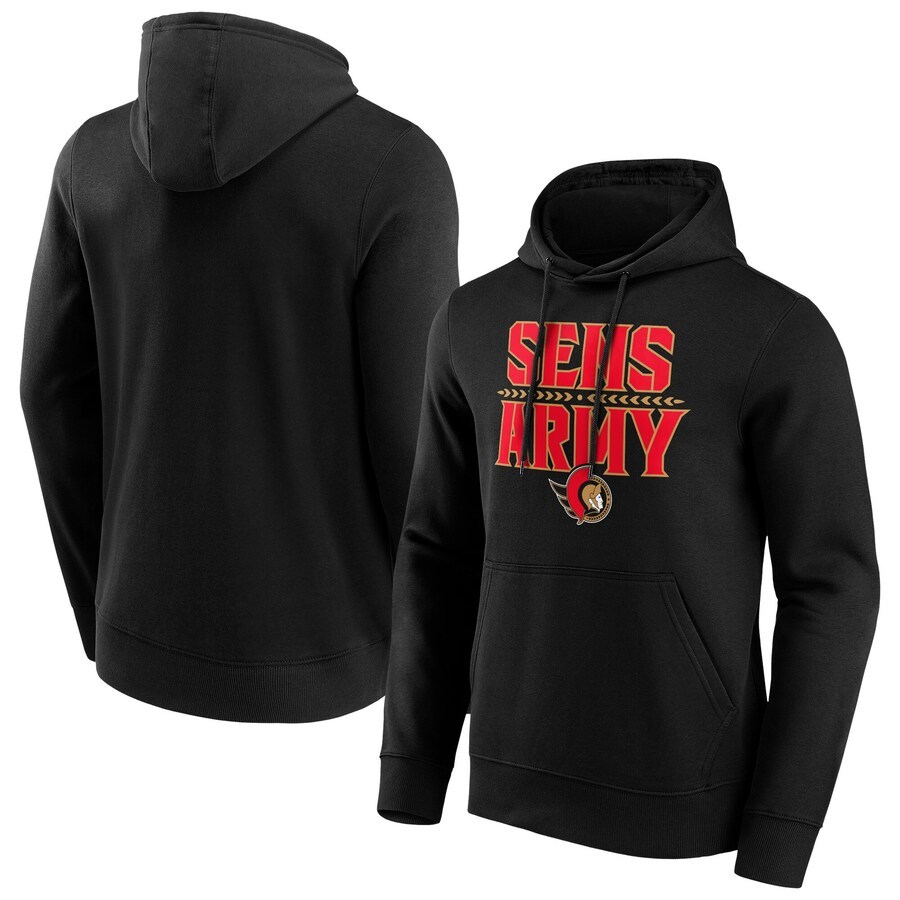 Men's Ottawa Senators Black Fanatics Branded Hometown Graphic Hoodie