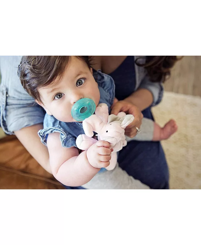 Wubbanub 0 to 6m Infant Pacifier - Pink Elephant