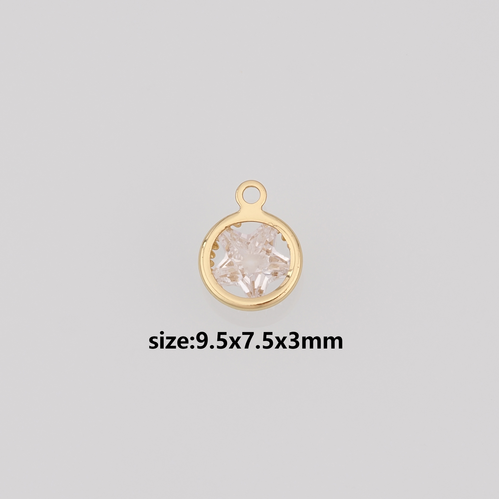 18K Gold Filled Star Pendant,CZ Micro Pave Celestial Charm Earrings Necklace for DIY Jewelry Making Supply