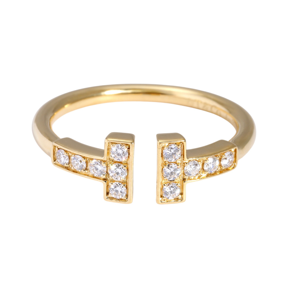 Tiffany & Co. Tiffany T Wire Ring 18K Yellow Gold Diamond 60147101