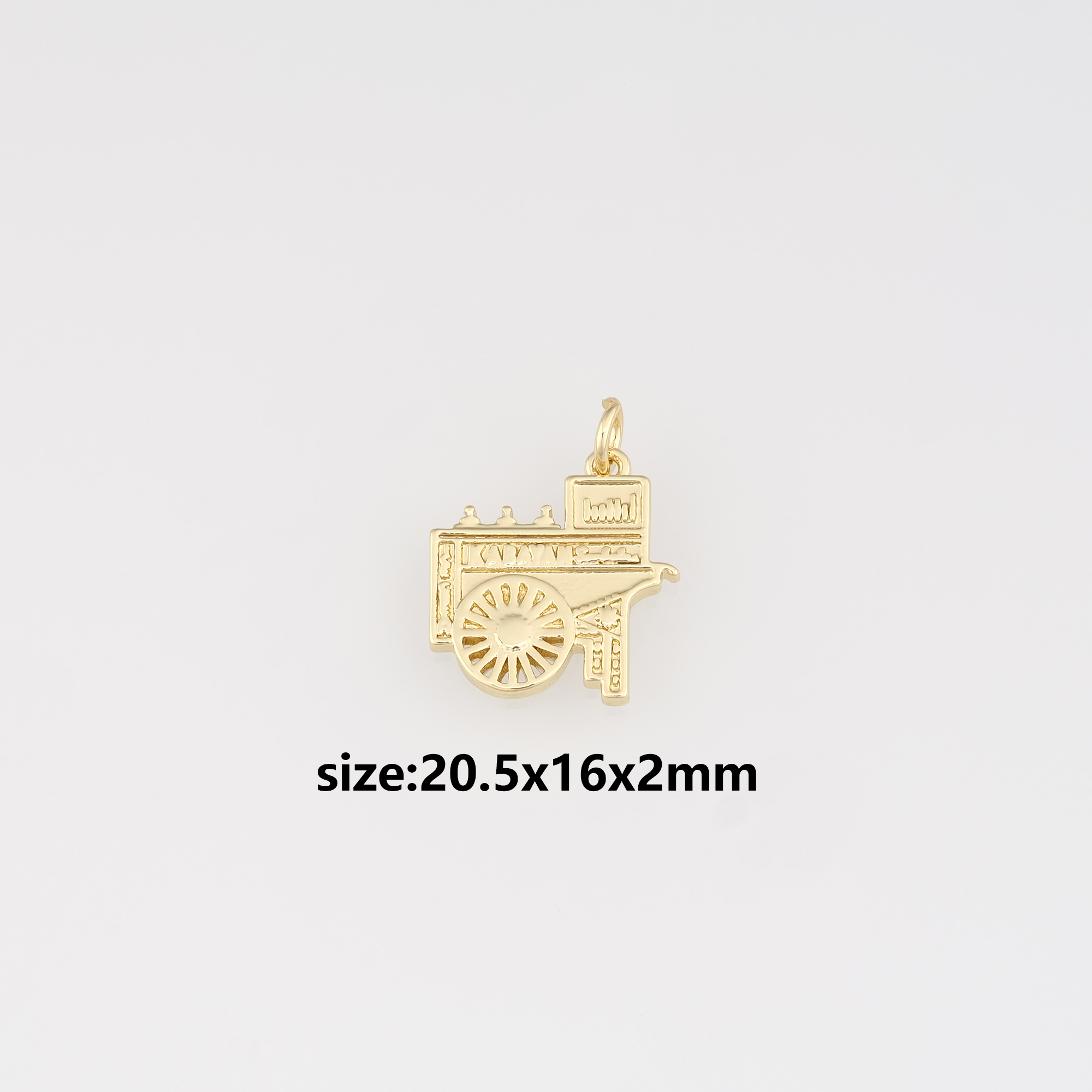 18K Gold Filled Locomotive Pendant,Locomotive Charm Earrings Necklace for DIY Jewelry Making Supply