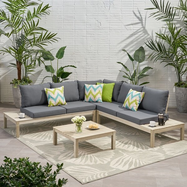 Arlington 5seat Acacia Sectional Sofa Set by Christopher Knight Home