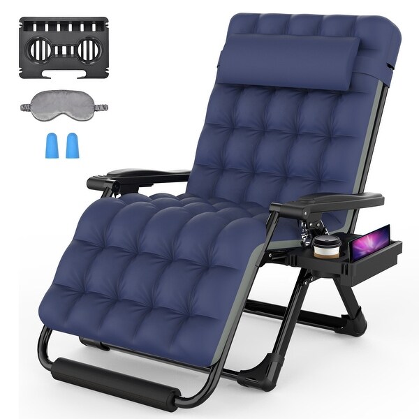 33In Patio Reclining Chaise Lounge with Removable Cushion