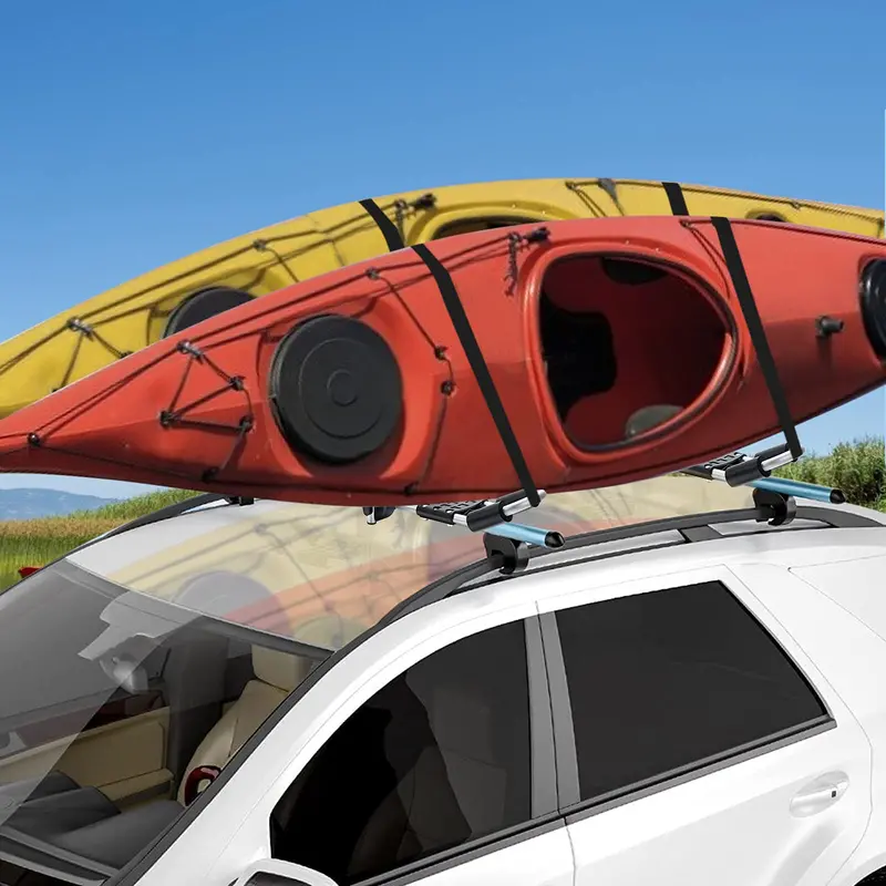 Universal J-Bar Roof Rack Kit – 2-Piece Folding Carrier for Kayaks, Canoes & SUPs