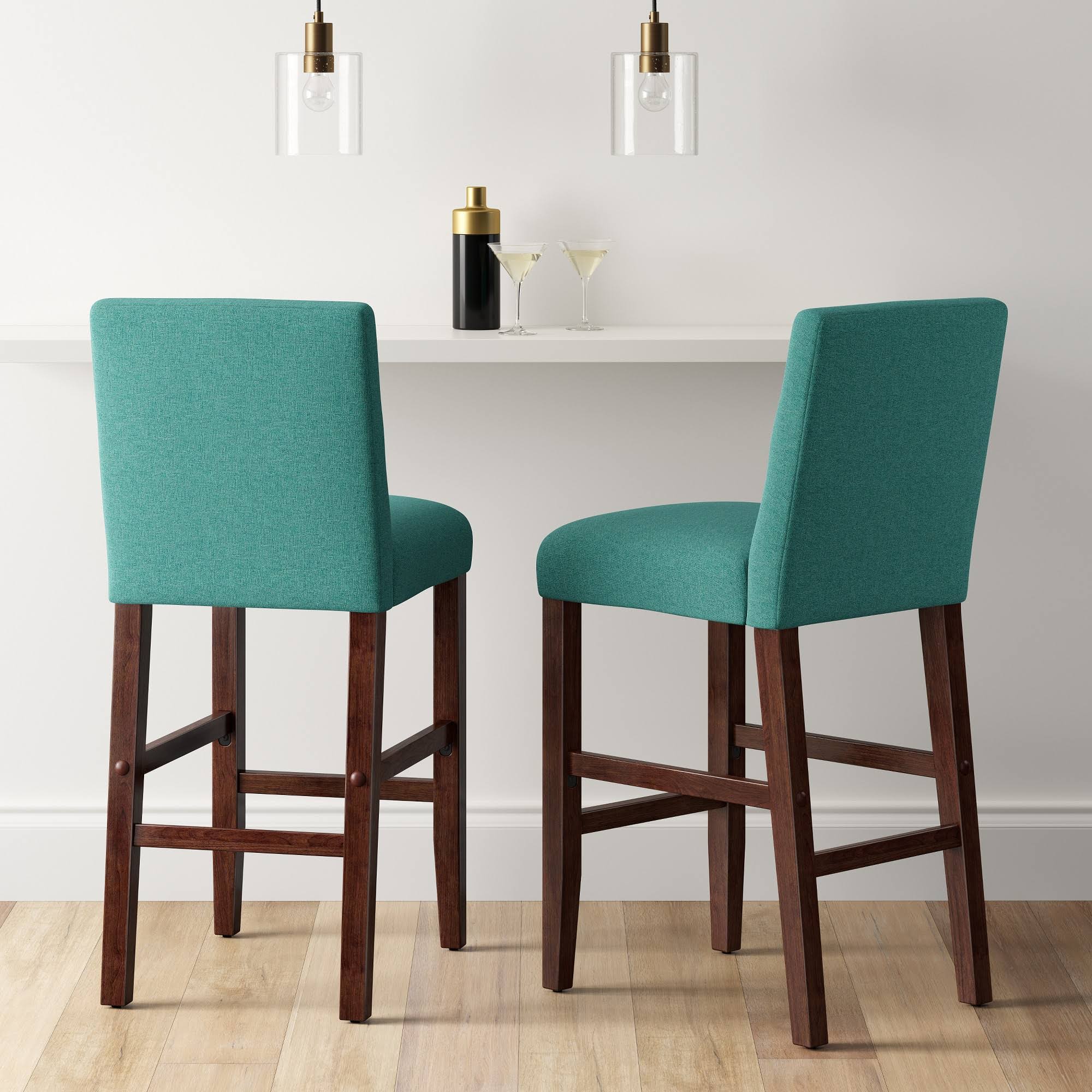 29x22 Modern Parsons Barstool with Buttons Teal - Project 62
