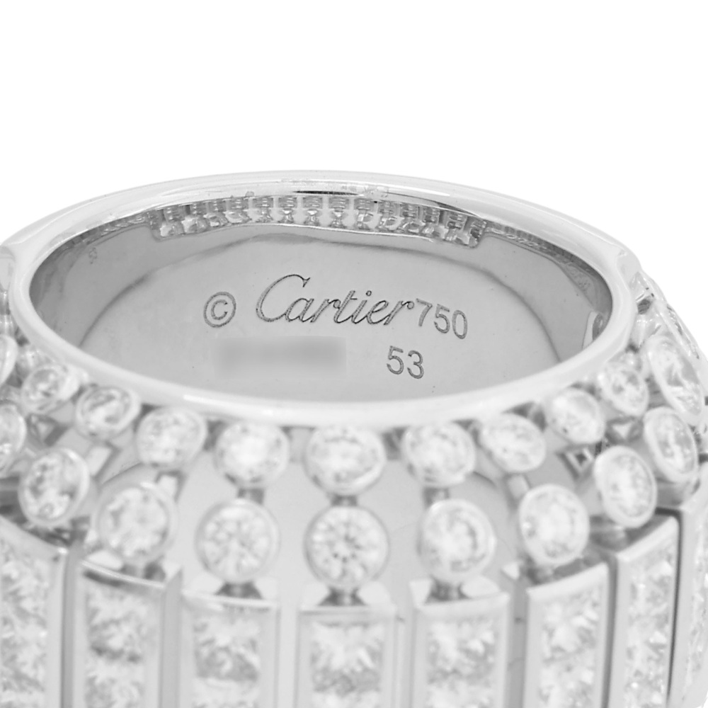 Cartier Couronne Princess Cut Diamond 18k White Gold Ring N4206600