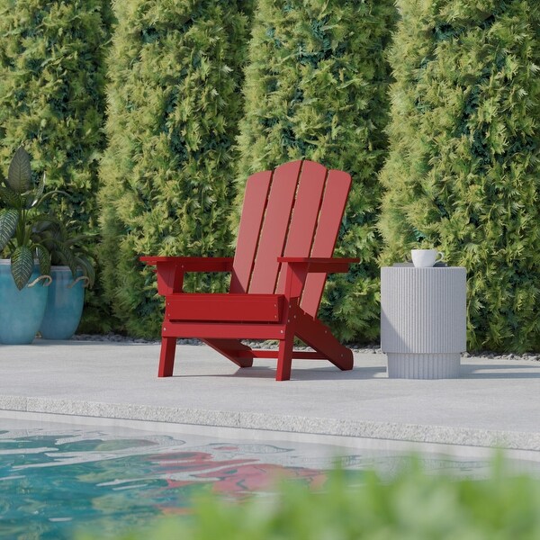 Commercial Grade AllWeather Adirondack Chair with Swiveling Cupholder