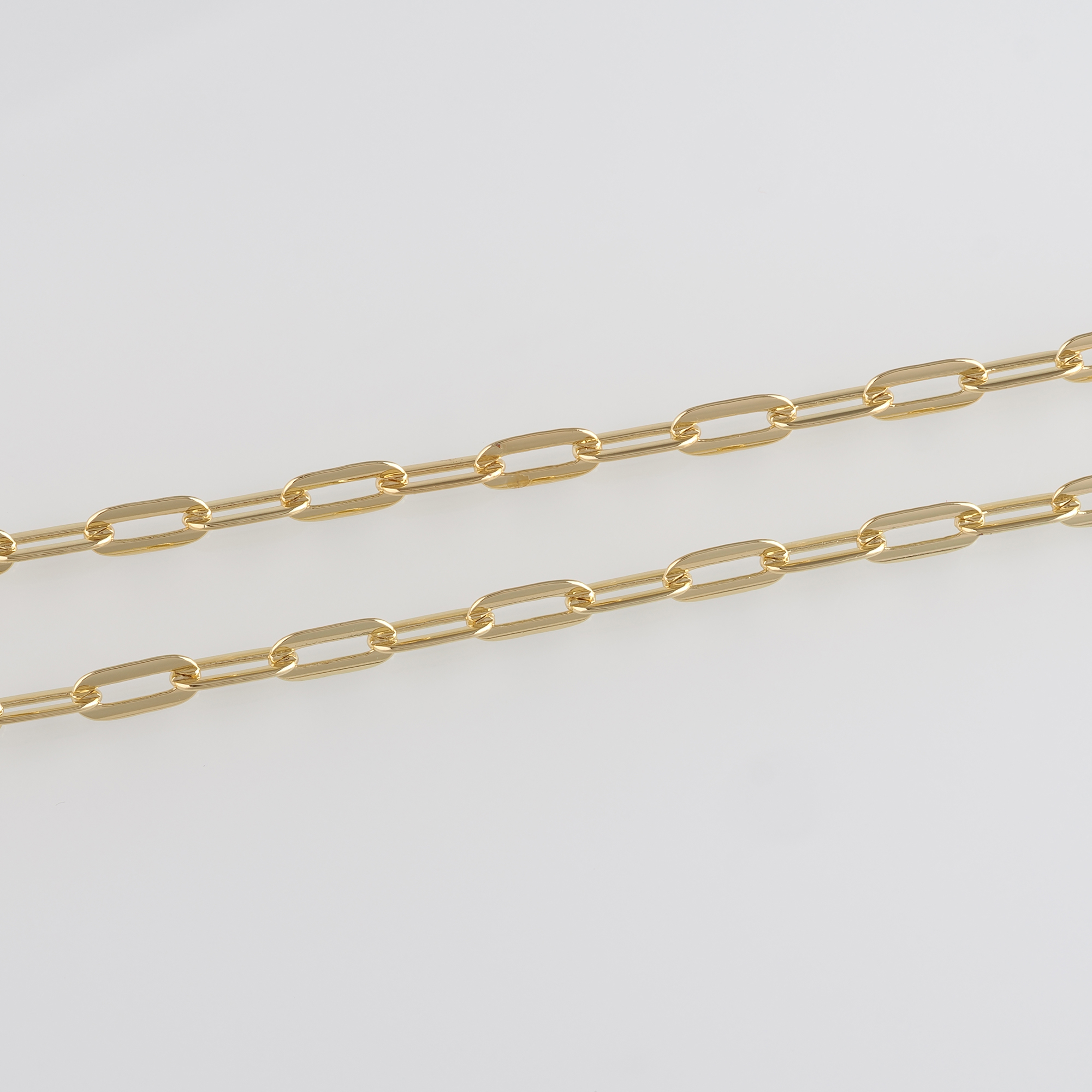 18K Gold Filled Paper Clip Chain Necklace,Dainty Link Chain,Gold Oval Chain Necklace for DIY Jewelry Making Supply