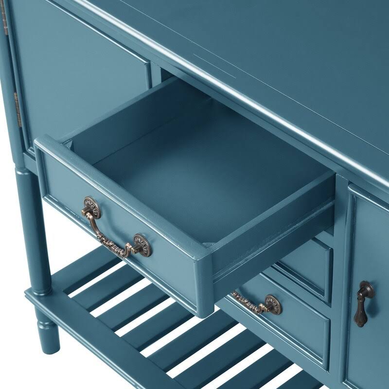 AOOLIVE 45x22 Modern Console Table Desk with 3 Drawers, Light Blue - MDF