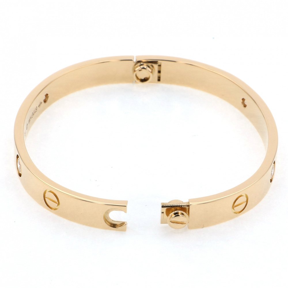 Cartier Love 4 Diamonds Bracelet 18K Yellow Gold Diamond