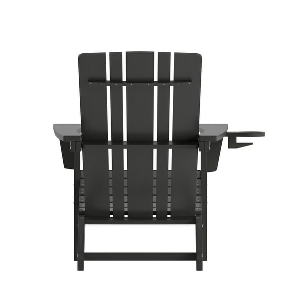 Set of 4 Commercial AllWeather Adirondack Chairs with Cupholders