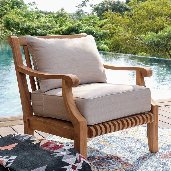 Cambridge Casual Chara Teak Patio Club Chair with Cushion