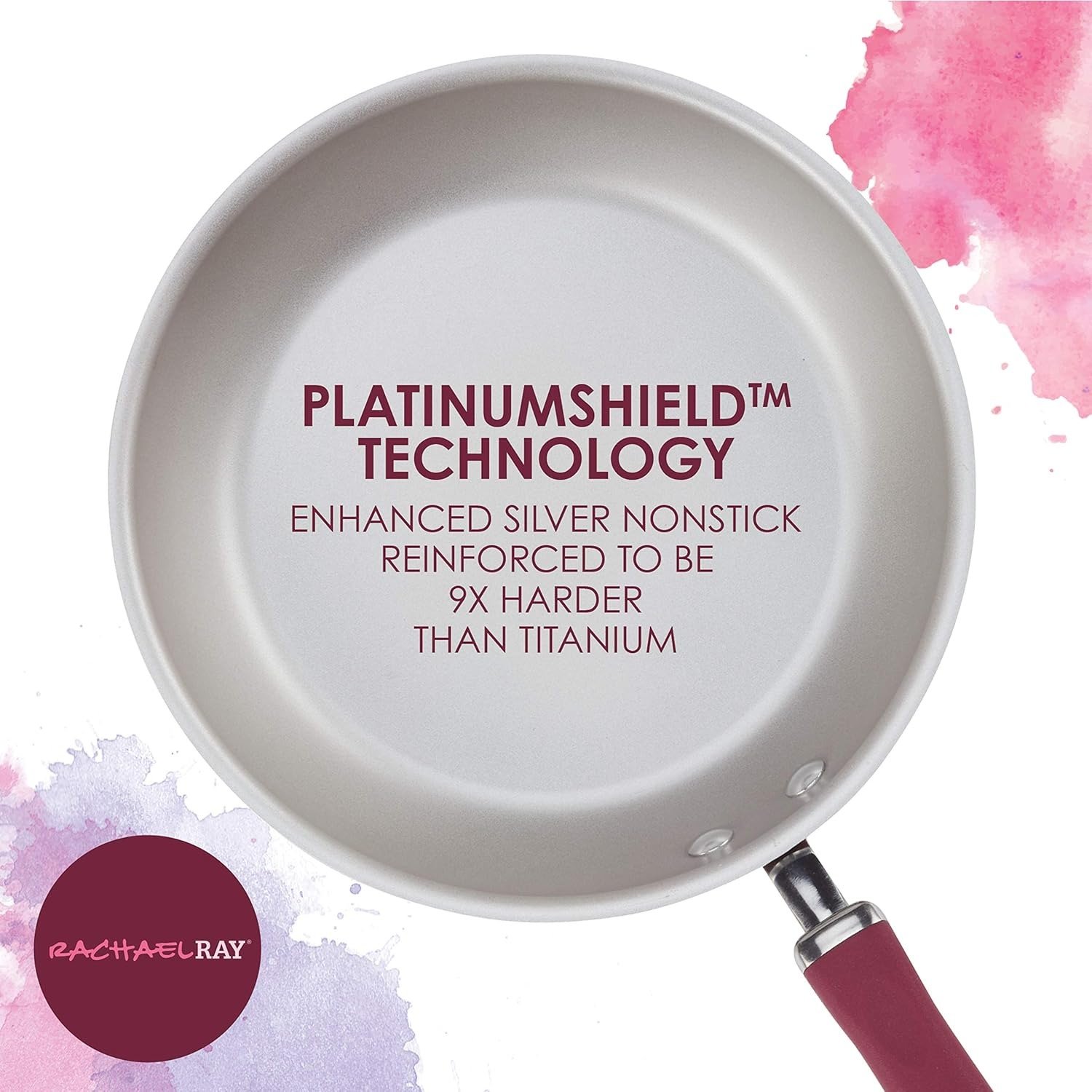 13-Piece Nonstick Cookware Set Induction Compatible Burgundy Shimmer Oven Safe 400°F