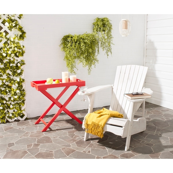 SAFAVIEH Outdoor Living Mopani Adirondack White Acacia Wood Chair