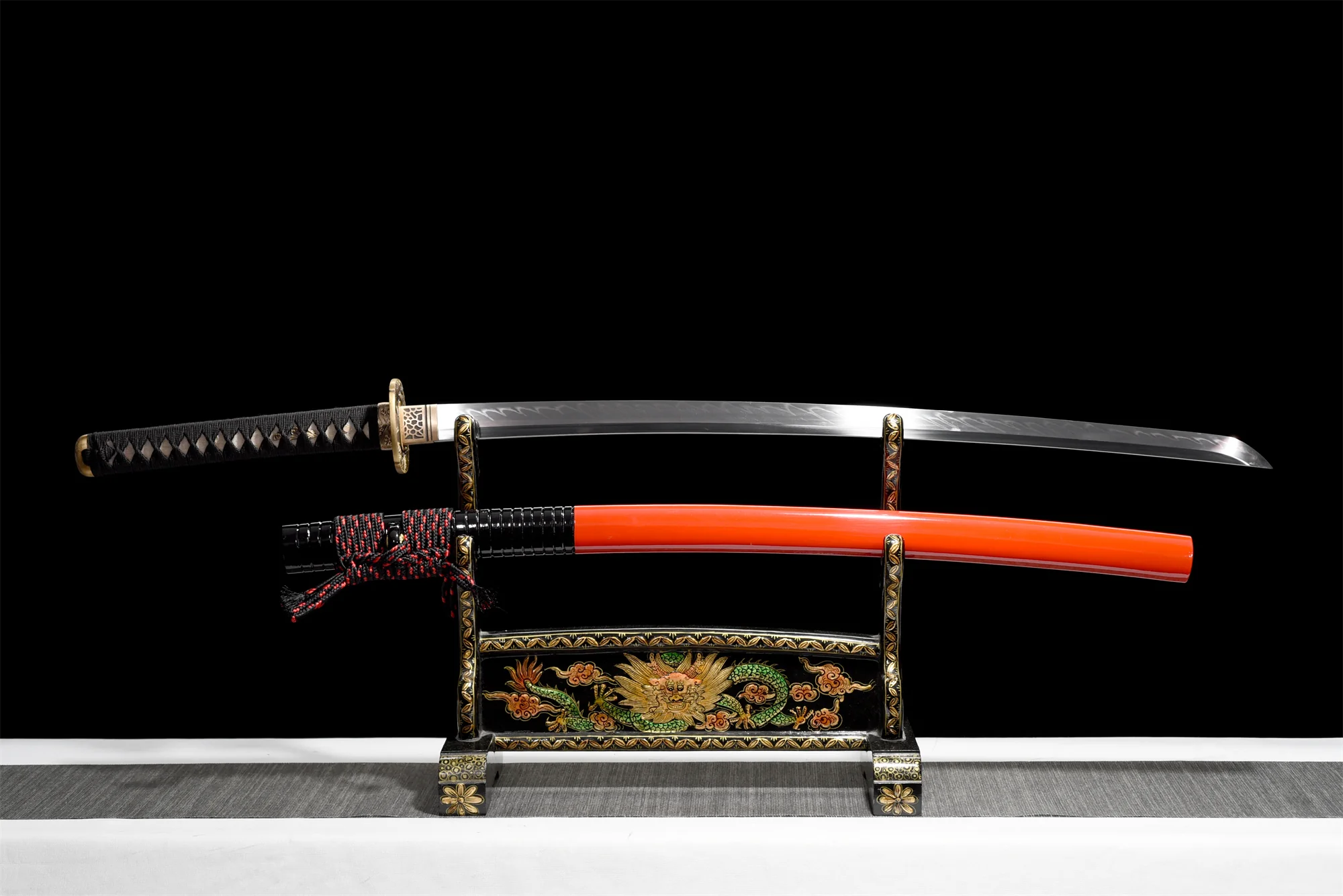 Red Koi Katana – T10 Clay Tempered, Full Tang
