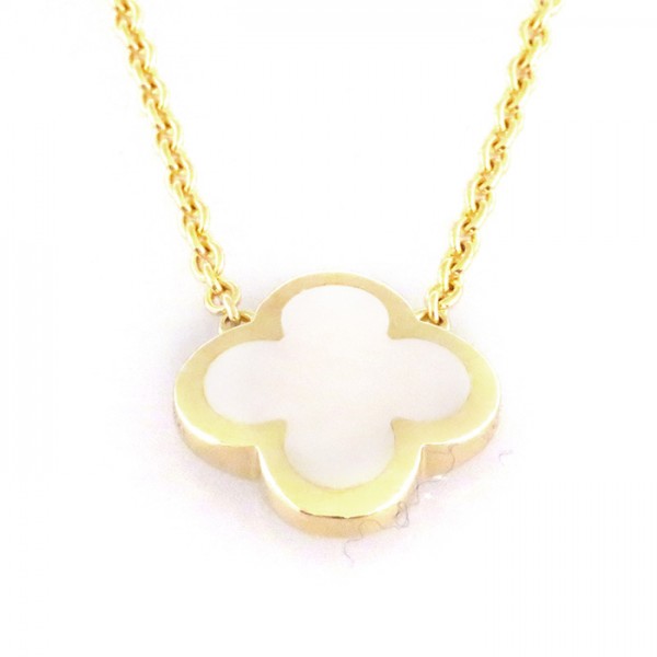 Van Cleef & Arpels Pure Alhambra Necklace 18K Yellow Gold Shell