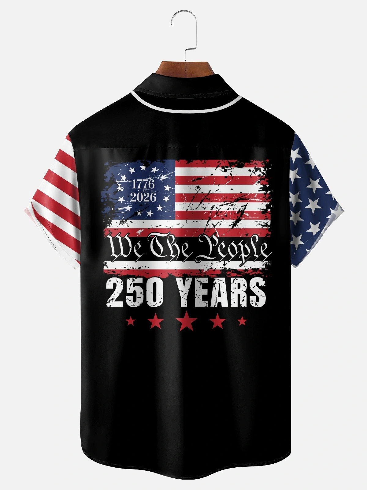 Men's printed shirts U.S. Independence Day Anniversary Flag Floral and Botanical Pattern  Holiday Hawaiian Shirt