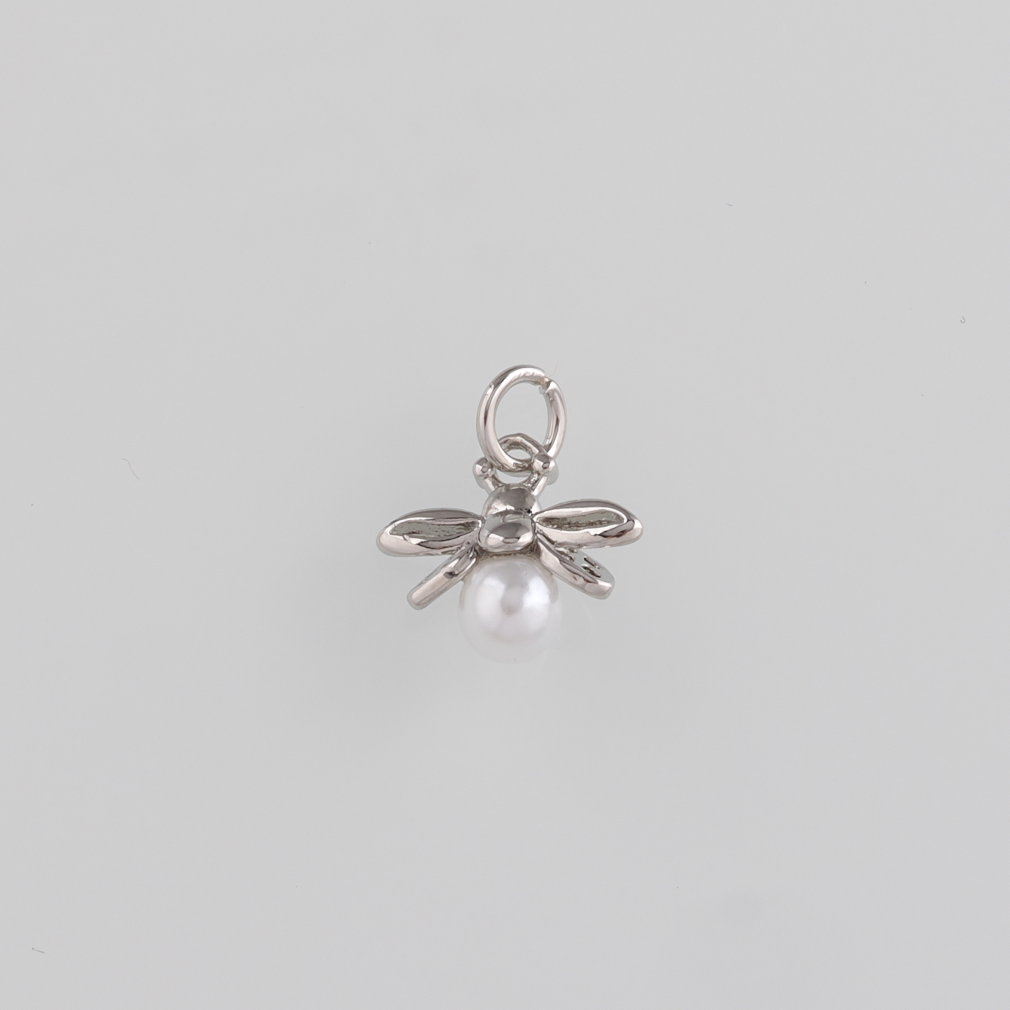 18K Gold Filled Bee Pendant,Dainty Pearl Bee Charm Earrings Necklace for DIY Jewelry Making Supply
