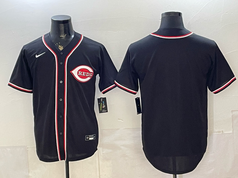 Men's Cincinnati Reds Fashion Replica Black Out Jersey