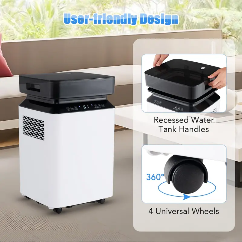 Smart 100-Pint Dehumidifier – Wi-Fi Enabled App Control, Alexa Compatibility & Coverage up to 5500 Sq. Ft.