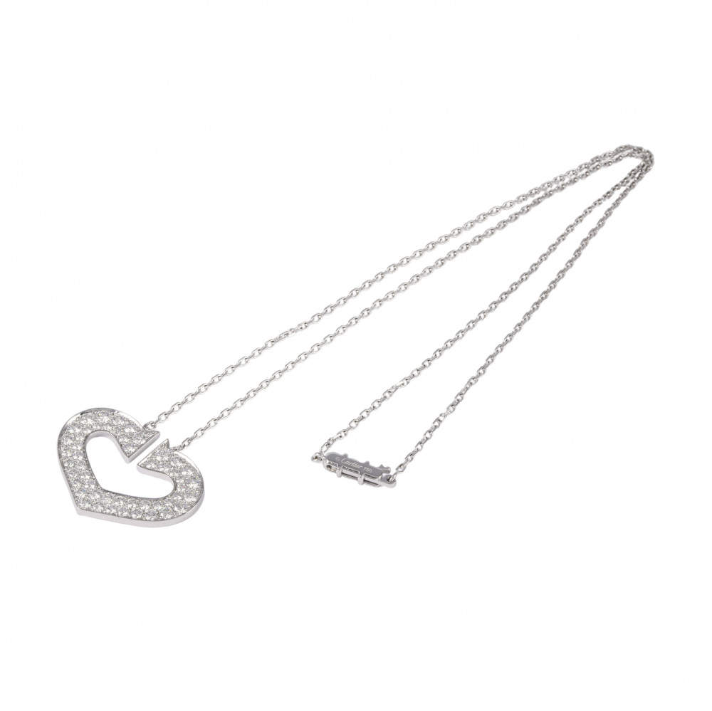 Cartier C Heart Necklace 18K White Gold Diamond N7058700