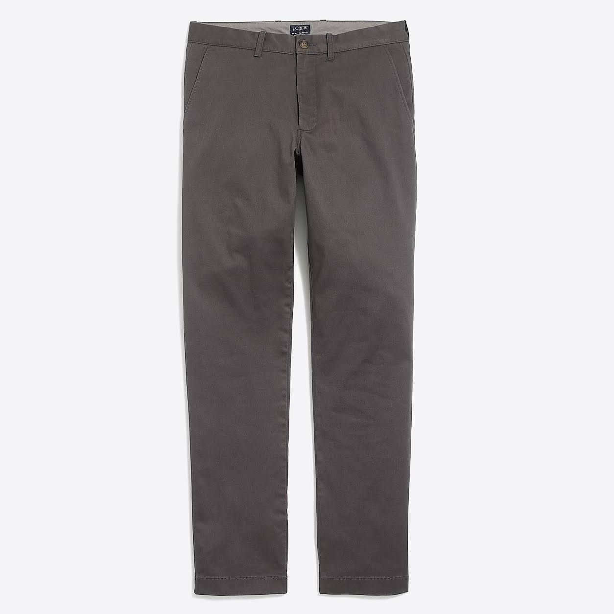 J.Crew Factory Mens Straight-Fit Flex Khaki Pant (Coal Grey, Size 32x34)