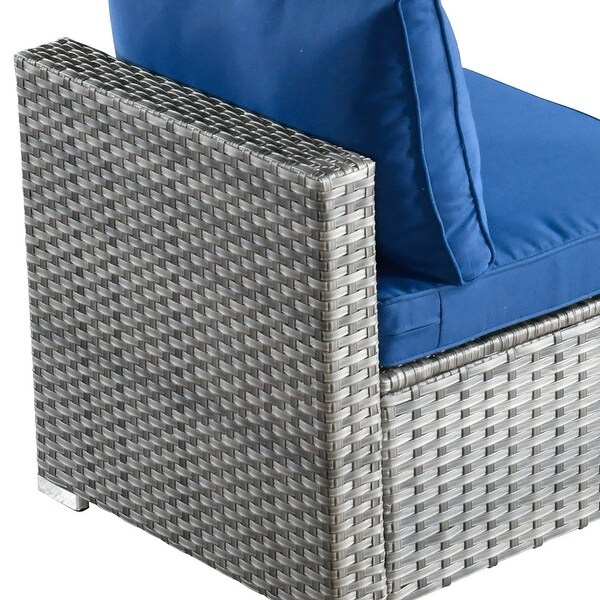 HOOOWOOO 8piece Patio Furniture Set Wicker Sectional Sofa with Fire Pit Table
