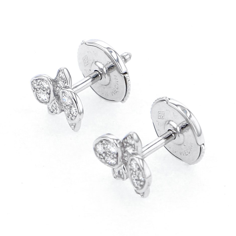 Cartier Caresdor Kidepal Earrings 18K White Gold Diamond