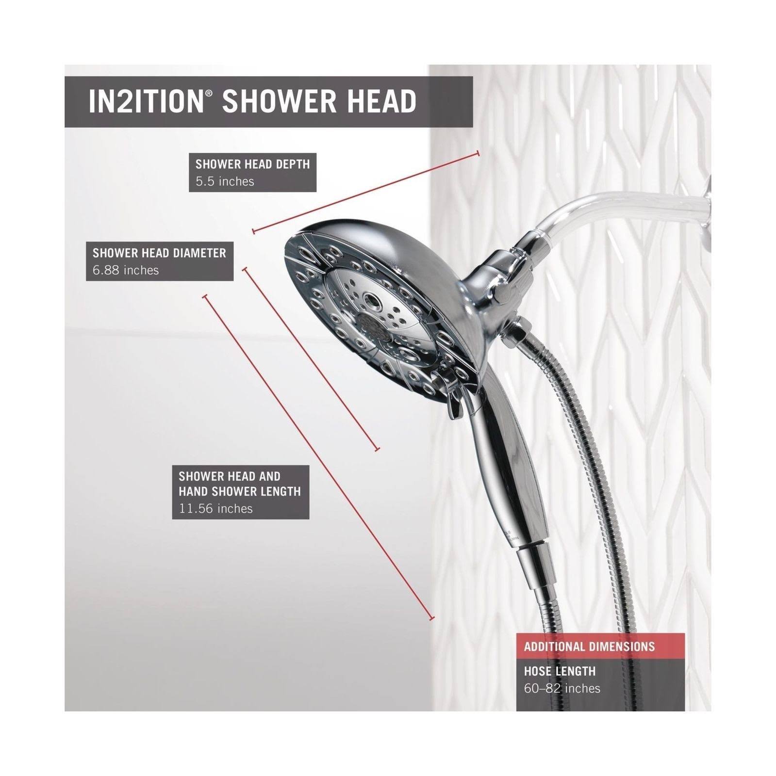 Delta 58480-PK In2ition H2Okinetic 5-Setting Two-in-One Shower - Chrome