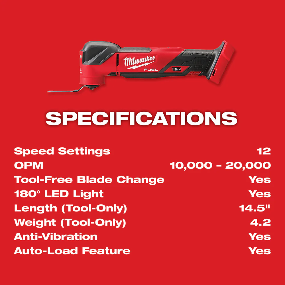 2026 Milwaukee 2836-20 M18 FUEL 18V Cordless Li-Ion Oscillating Multi-Tool -Bare Tool