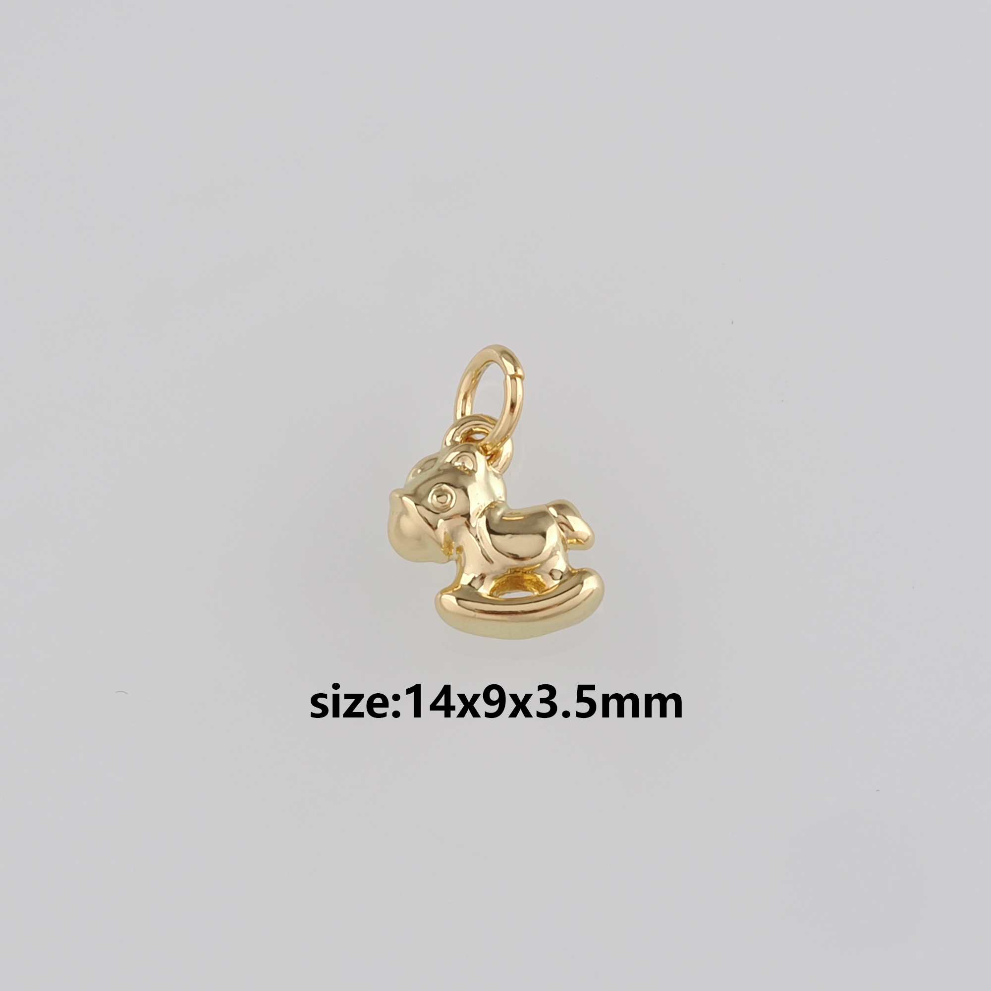 18K Gold Filled Trojan Horse Pendant,Dainty Trojan Horse Charm Earrings Necklace for DIY Jewelry Making Supply
