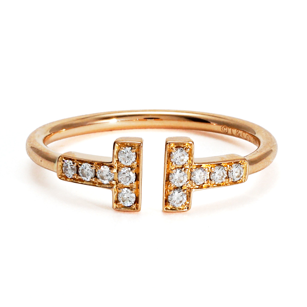 Tiffany & Co. Tiffany T Diamond Wire Ring 18K Rose Gold 60147328