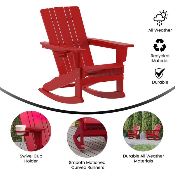 AllWeather Rocking Adirondack Chair with Swiveling Cupholder