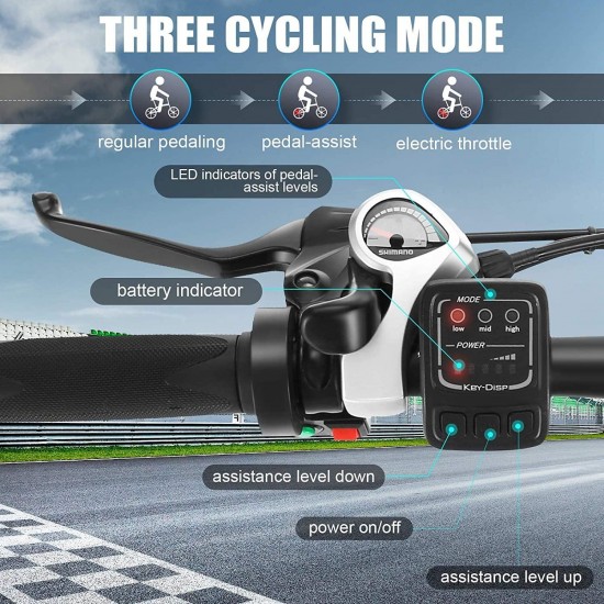 Electric Bike 250W/500W Ebike 26” Electric Bicycle, 20MPH Adults Electric Mountain Bike with Removable 8/12.5ah Battery, Professional 21 Speed Gears