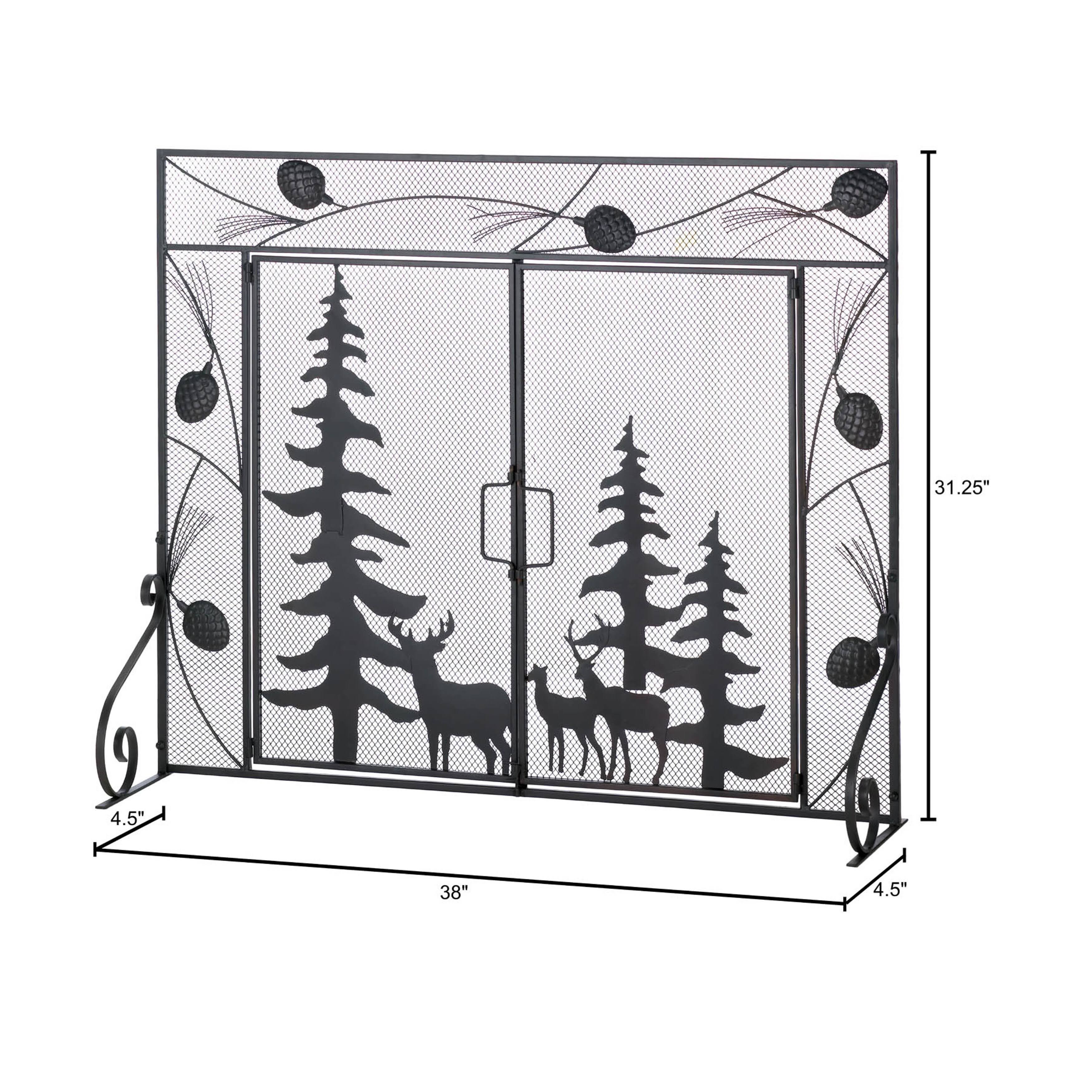 Zingz u0026 Thingz Tuscan-design Fireplace Screen, 4505039V, Black