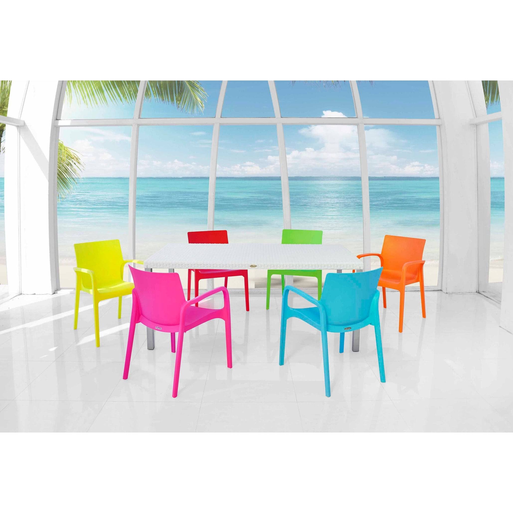 Lagoon Alissa Stackable Dinning Armchair, Set of 2 - Green