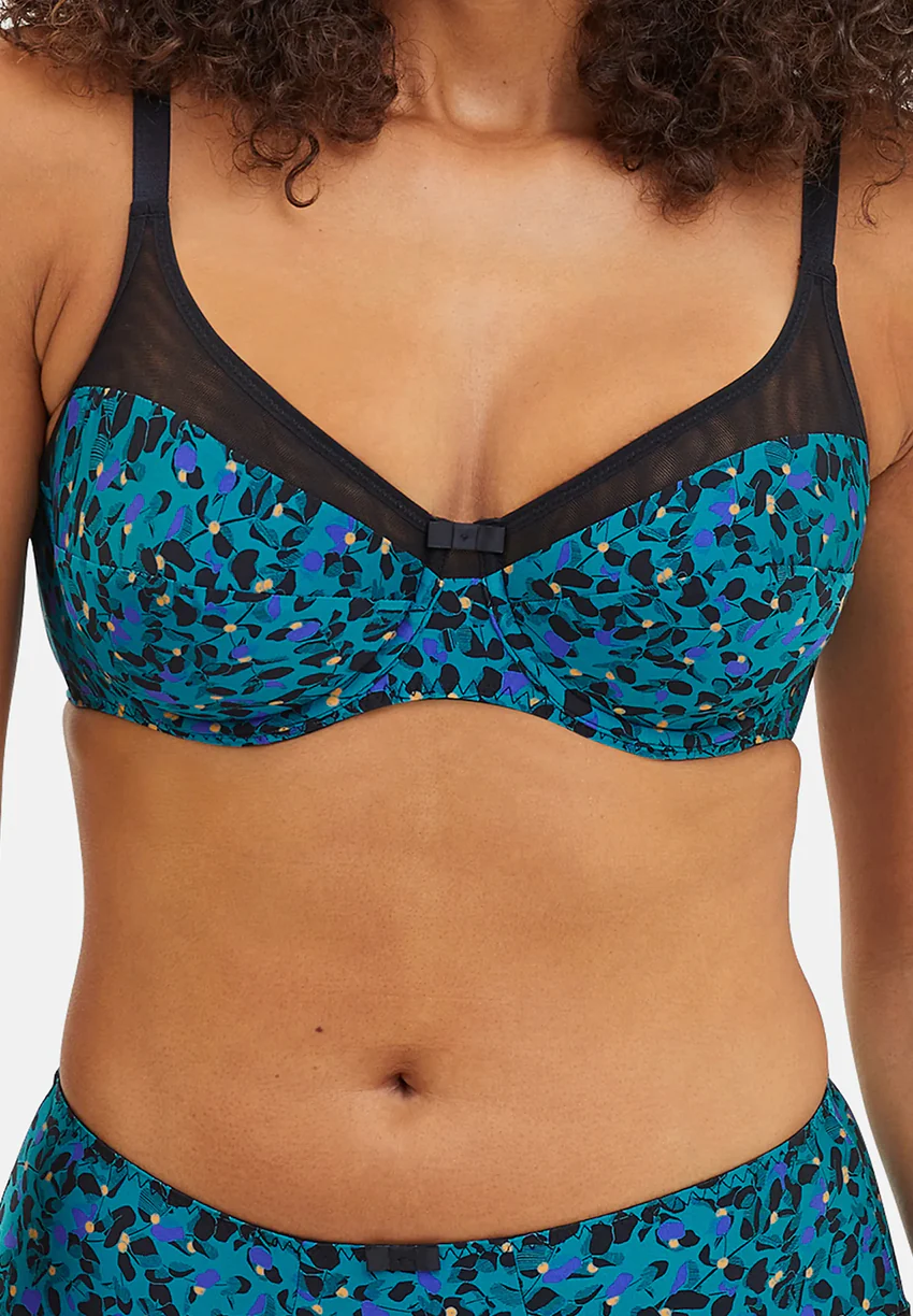 Soutien-gorge emboîtant Complice Imprimé Floral Bleu Émeraude