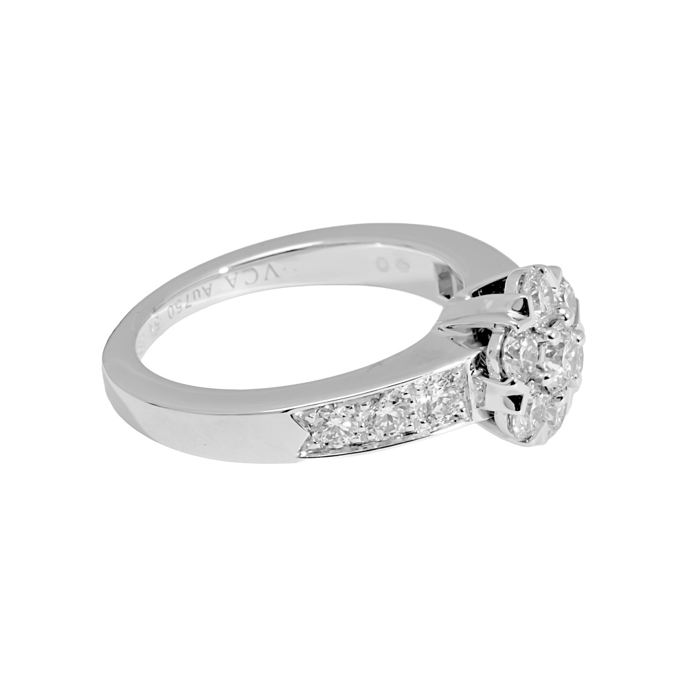 Van Cleef & Arpels Fleurette Ring 18K White Gold Diamond VCARA47400