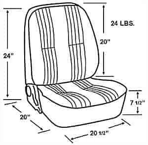 Procar 80-1400-54L LH-Side Low Back Beige/Tan Vinyl Bucket Seat
