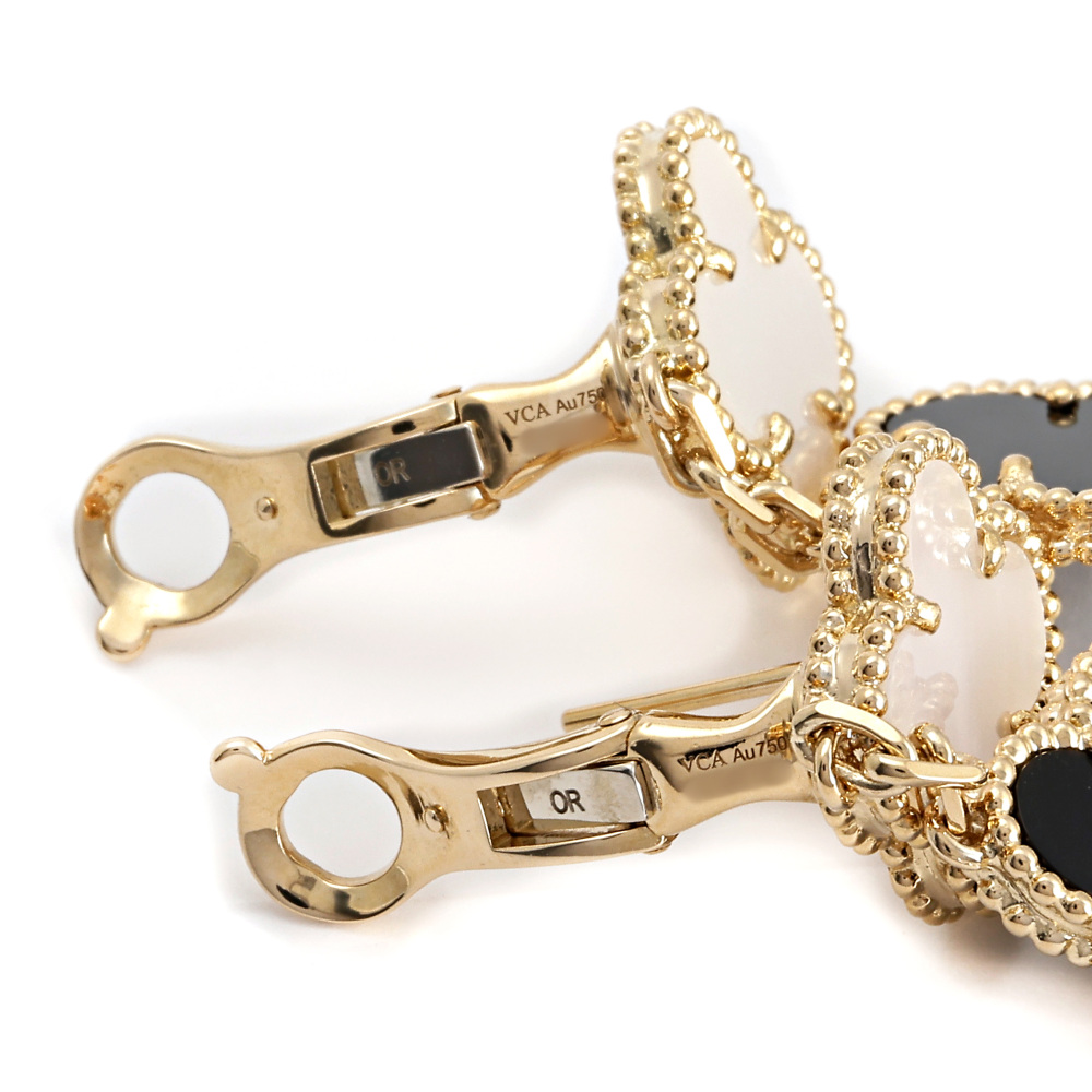 Van Cleef & Arpels Magic Alhambra 3 Motifs Earrings 18K Yellow Gold VCARD79000