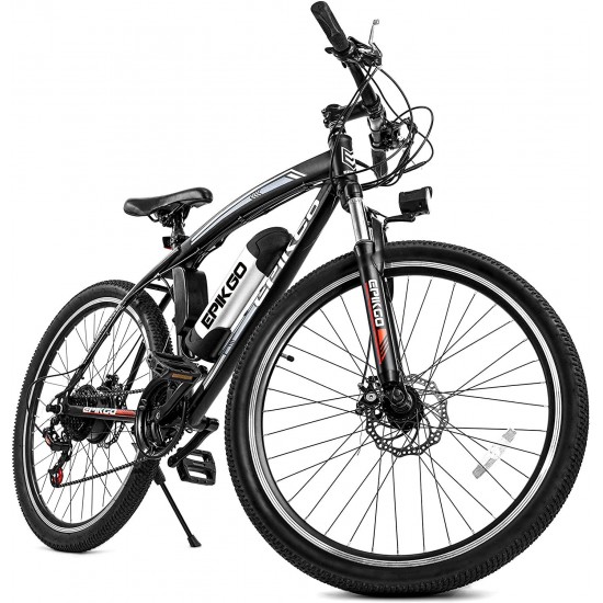 Electric Bike 250W Motor Powered Mountain Bicycle 26″ Tire, 20MPH Adult Ebike with P.A.S and 21 Speed-Gear Shifter 36V/8AH Removable Lithium Battery