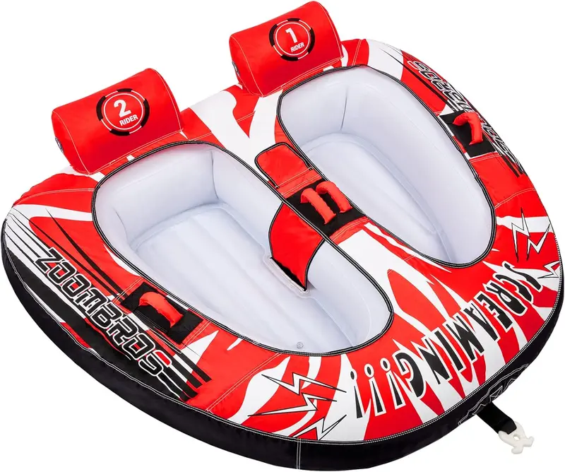 ZOOMBROS 2-Person Towable Tube – Secure Cockpit Seating for Family & Kids’ Water Safety