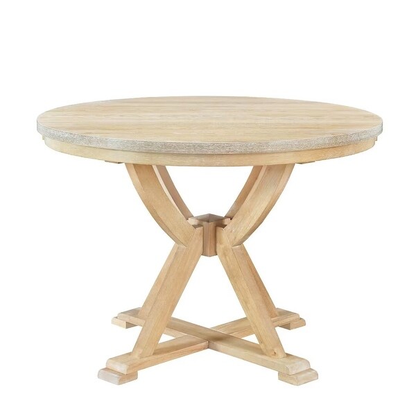 5Piece Extendable Round Dining Table Set with 15.7