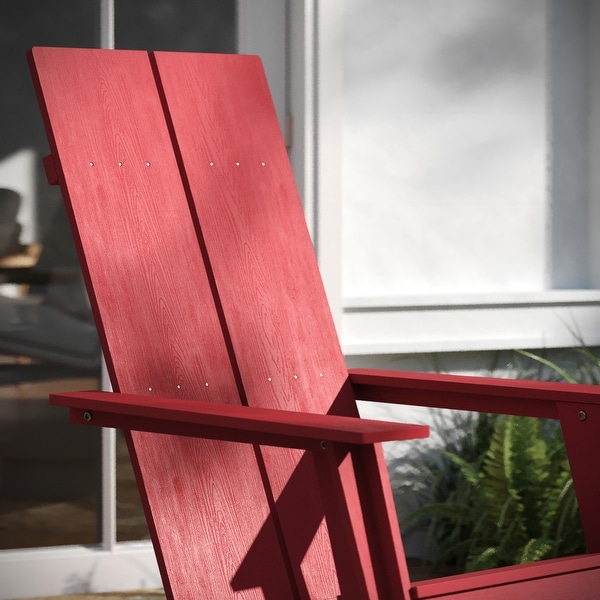 Modern Dual Slat Back Adirondack Style Patio Chair