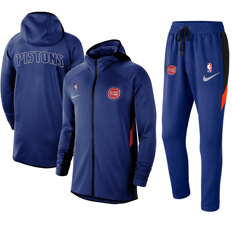 Men's Detroit Pistons 2019/20 Showtime Full-Zip Therma Flex Performance Hoodie